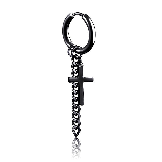 1 pair Punk Black Multiple Styles Stainless Earrings - Jeglow store