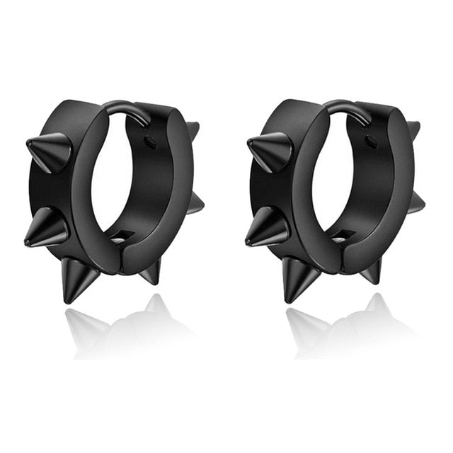 1 pair Punk Black Multiple Styles Stainless Earrings - Jeglow store