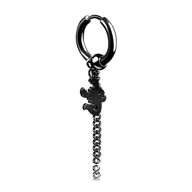 1 pair Punk Black Multiple Styles Stainless Earrings - Jeglow store