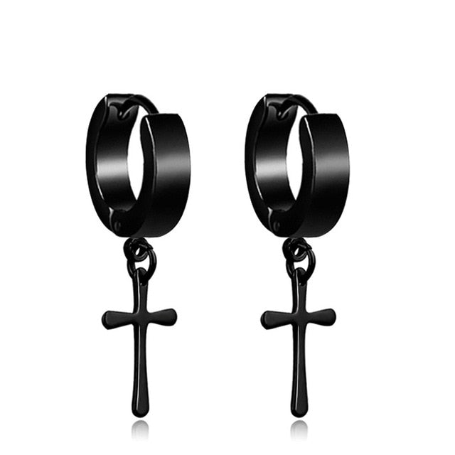 1 pair Punk Black Multiple Styles Stainless Earrings - Jeglow store