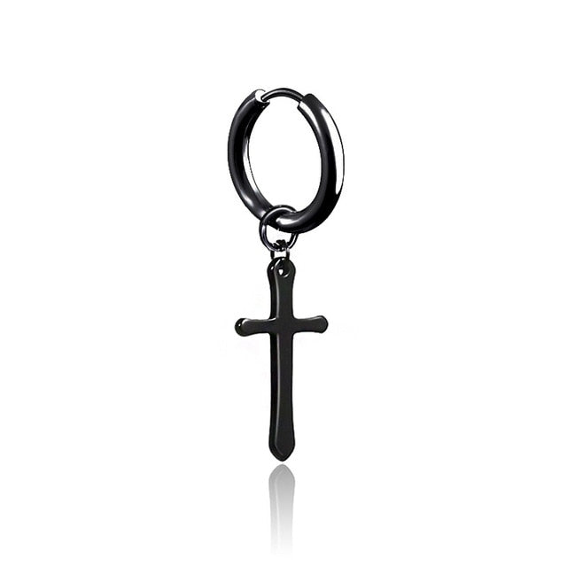 1 pair Punk Black Multiple Styles Stainless Earrings - Jeglow store