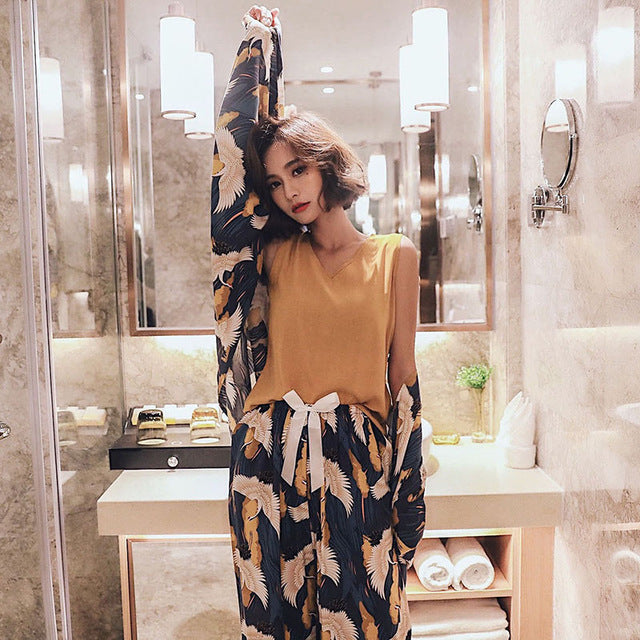 4 Pcs Women Pajamas Set