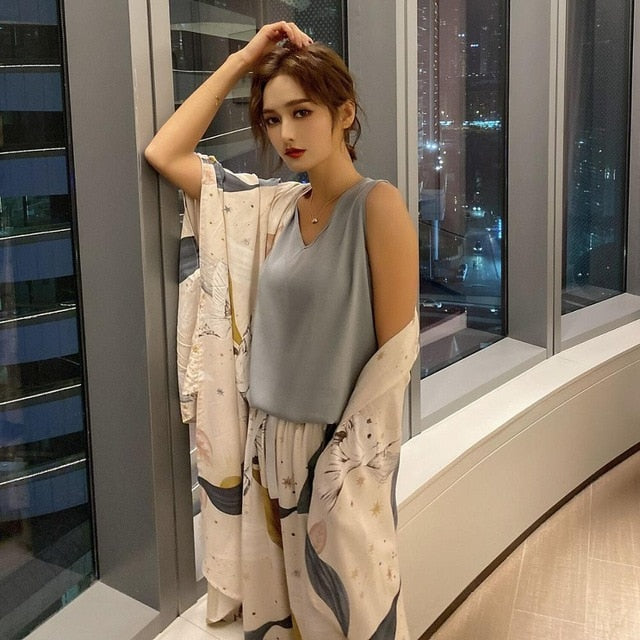 4 Pcs Women Pajamas Set
