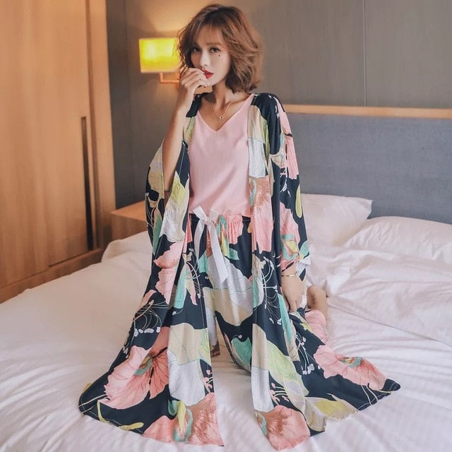 4 Pcs Women Pajamas Set