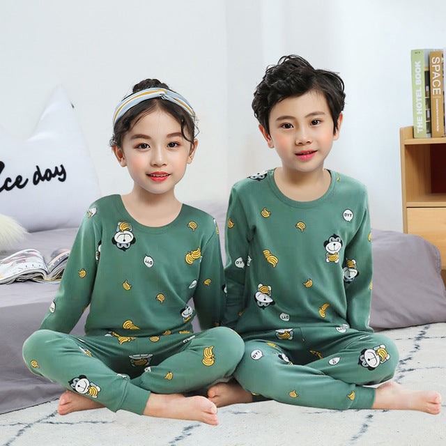 Autumn Winter Baby Girls Pajamas Sets