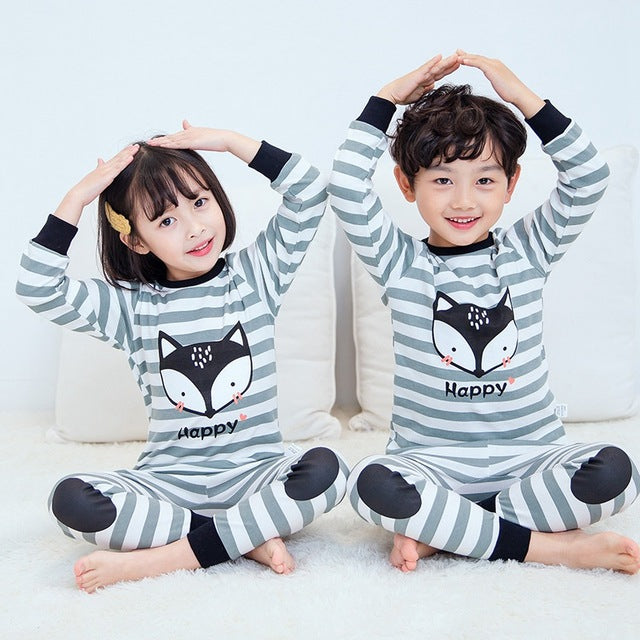 Autumn Winter Baby Girls Pajamas Sets