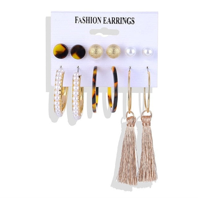 Fashion elegant pearl long earrings - Shopeasywear