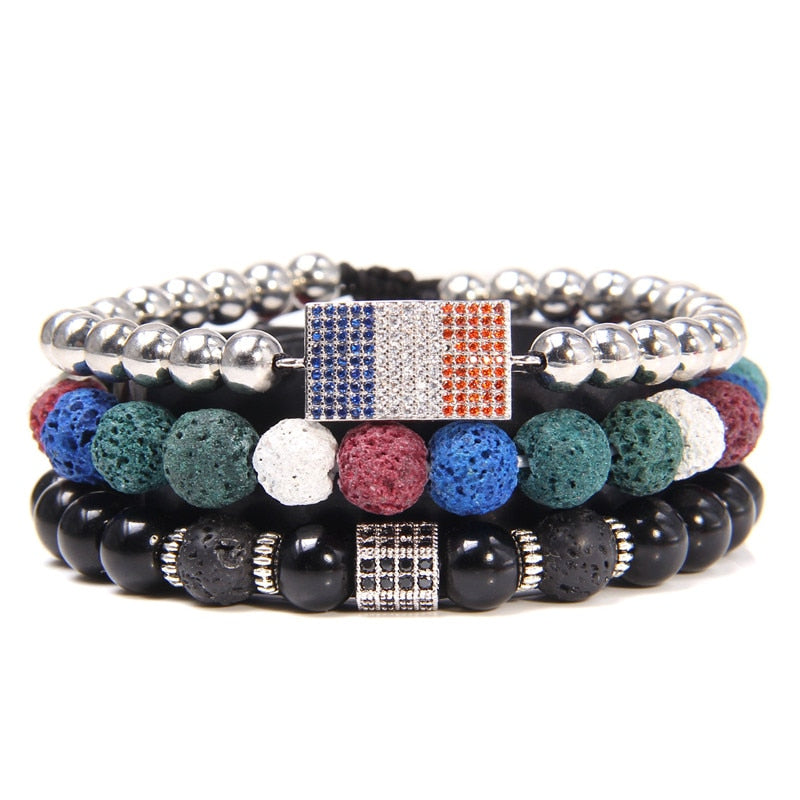 France Flag Bracelets Healing Stone - Shopeasywear