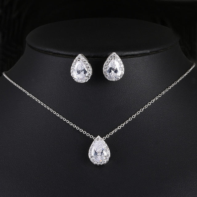 Water Drop Wedding Jewelry Sets