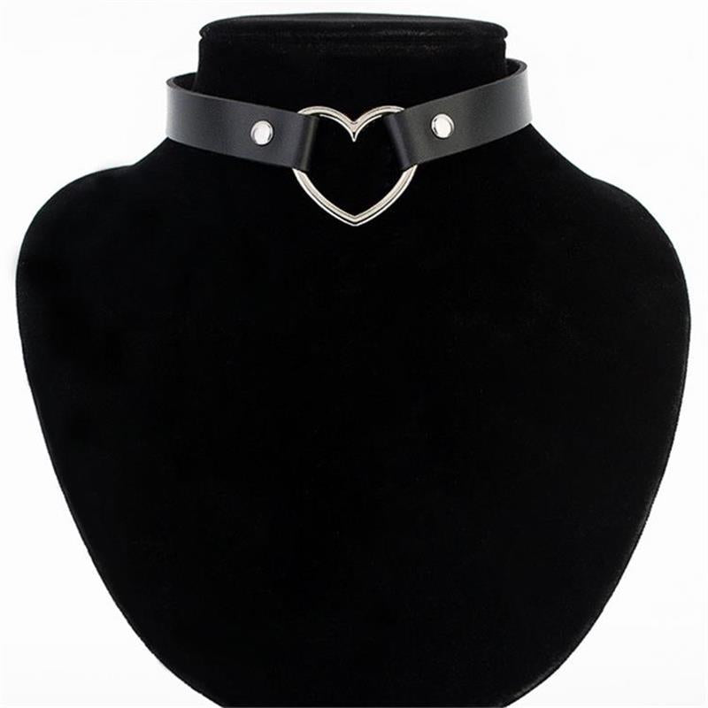 Heart Studded Choker Necklace - Shopeasywear