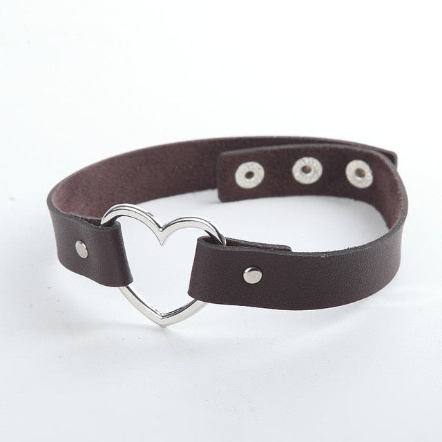 Heart Studded Choker Necklace - Shopeasywear