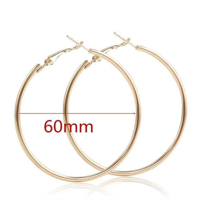 Big Smooth Circle Hoop Earrings - Shopeasywear