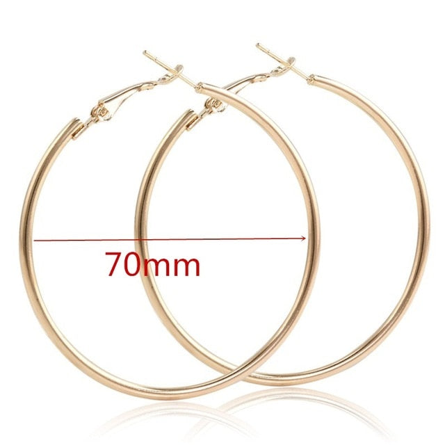 Big Smooth Circle Hoop Earrings - Shopeasywear
