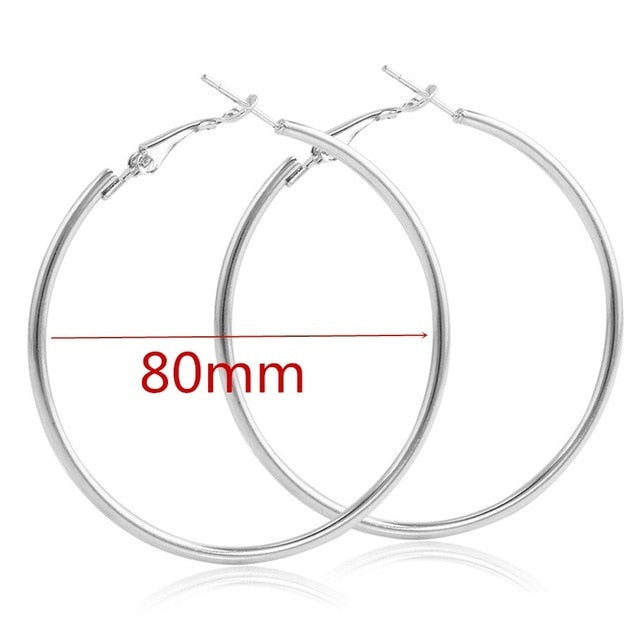 Big Smooth Circle Hoop Earrings - Shopeasywear