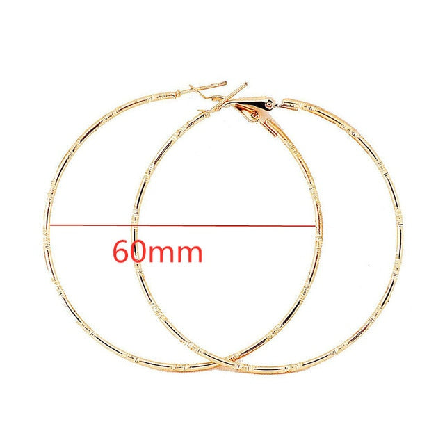 Big Smooth Circle Hoop Earrings - Shopeasywear