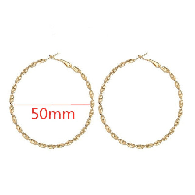 Big Smooth Circle Hoop Earrings - Shopeasywear