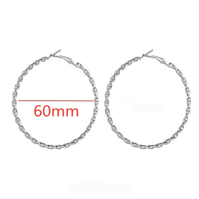 Big Smooth Circle Hoop Earrings - Shopeasywear