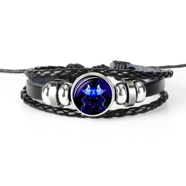 12 Constellation Zodiac Sign Black Bracelet - Jeglow store