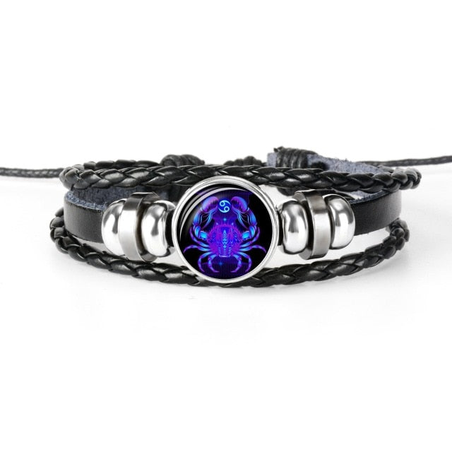 12 Constellation Zodiac Sign Black Bracelet - Jeglow store