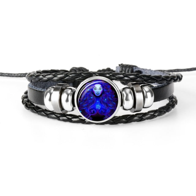 12 Constellation Zodiac Sign Black Bracelet - Jeglow store