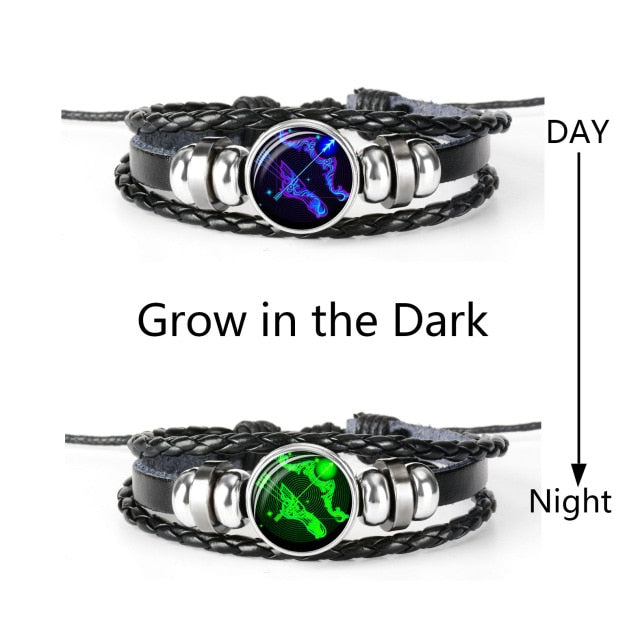 12 Constellation Zodiac Sign Black Bracelet - Jeglow store