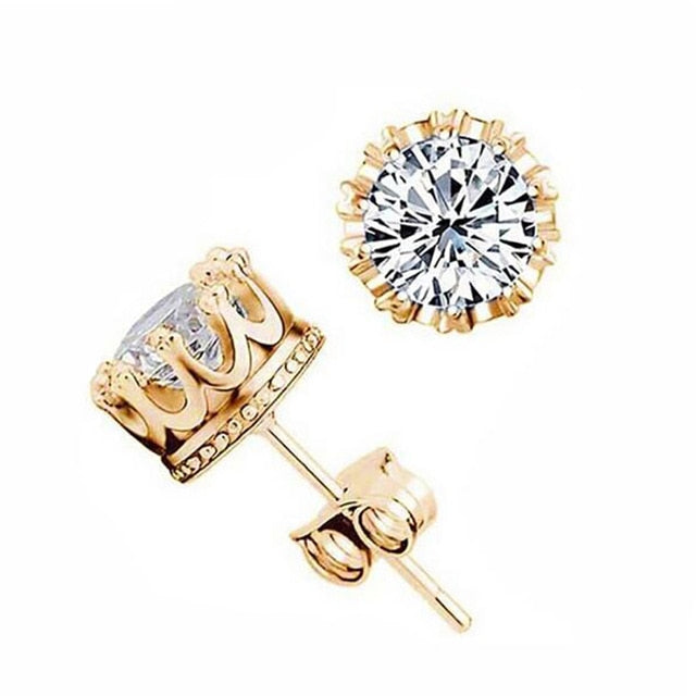 Classic Shining Zircon Small Stud Earrings - Shopeasywear