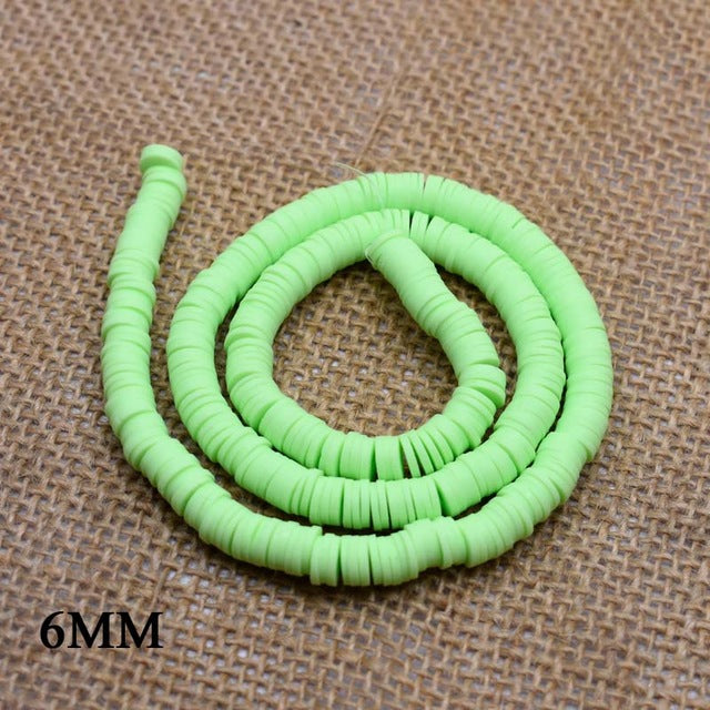 6mm Flat Round Polymer Clay Beads For Jewelry Making