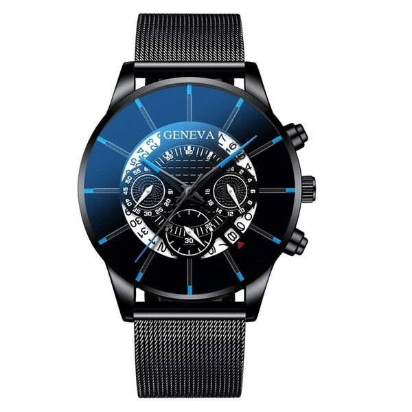 Luxury Calendar Steel Mesh Band Wristwatch - Shopeasywear