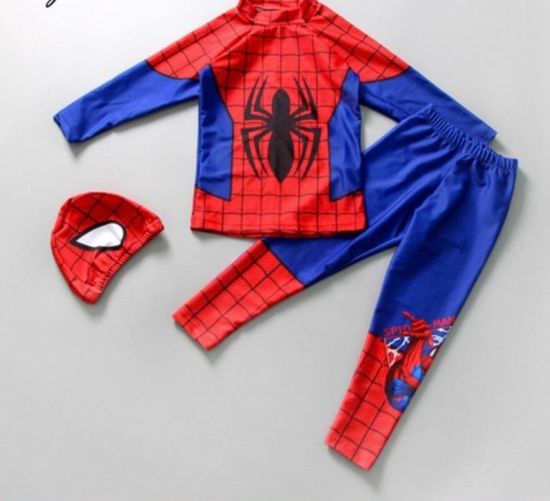 3 piece Swimming Suit With Cap Cartoon