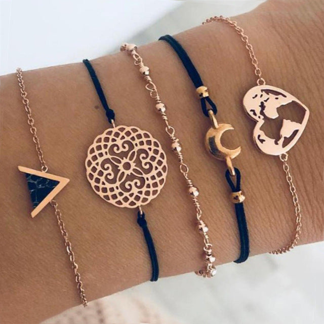 Bow Map Crystal Bead Bracelet - Shopeasywear