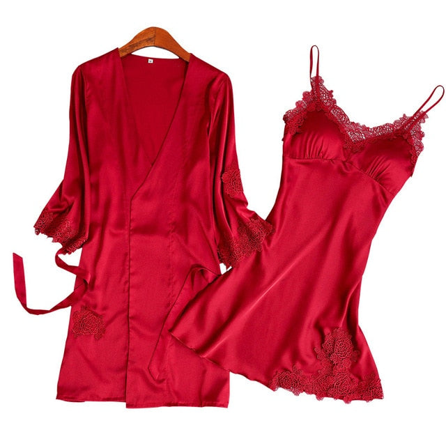 5 Pieces Silk Home Women Pajamas