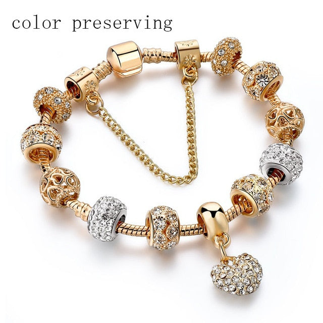 Crystal Heart Charm Bracelets - Shopeasywear