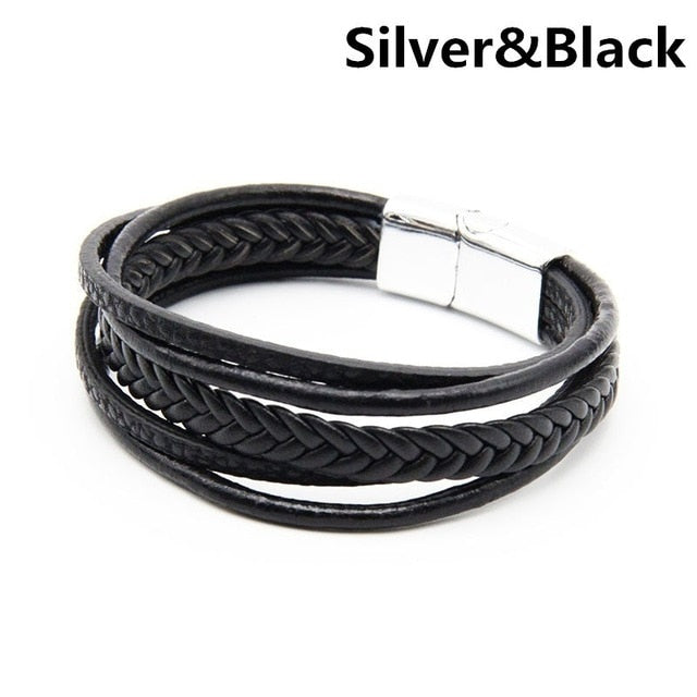 leather Magnetic-Clasp Bracelet - Shopeasywear