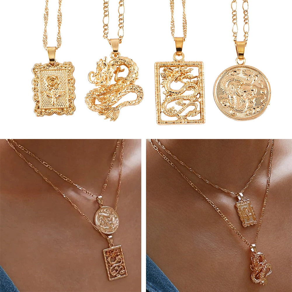 Gold Coin Pendant Necklaces For Women - Shopeasywear