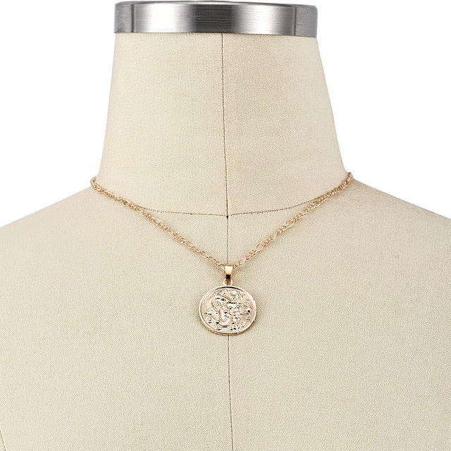 Gold Coin Pendant Necklaces For Women - Shopeasywear