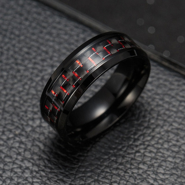 Black Carbon Fiber Rings