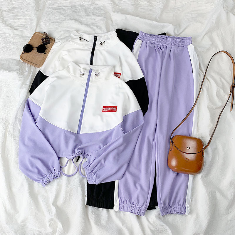 Fashion Casual Sports Harajuku Style Two-piece Suit Women Tops - Shopeasywear