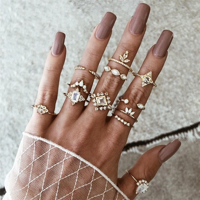 15 Pcs/set Ring Set For Women - Shopeasywear
