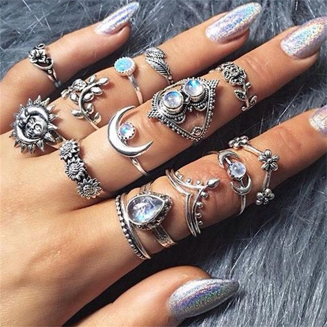 15 Pcs/set Ring Set For Women - Shopeasywear