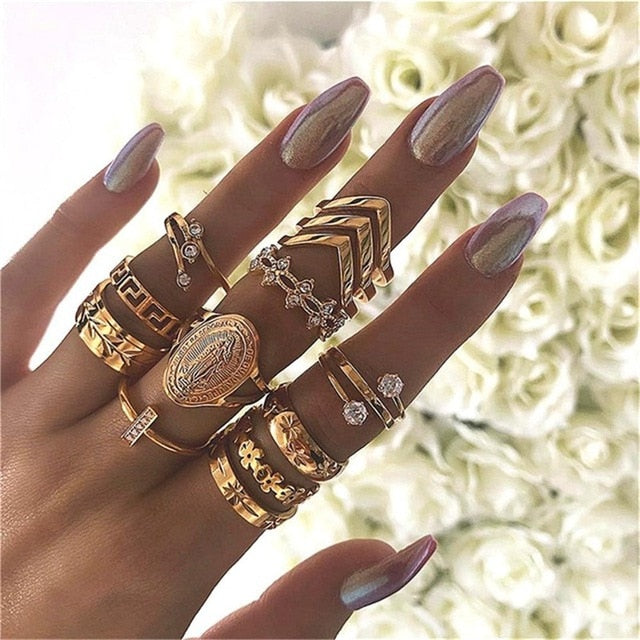 15 Pcs/set Ring Set For Women - Jeglow store