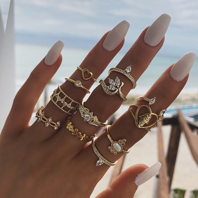 15 Pcs/set Ring Set For Women - Shopeasywear