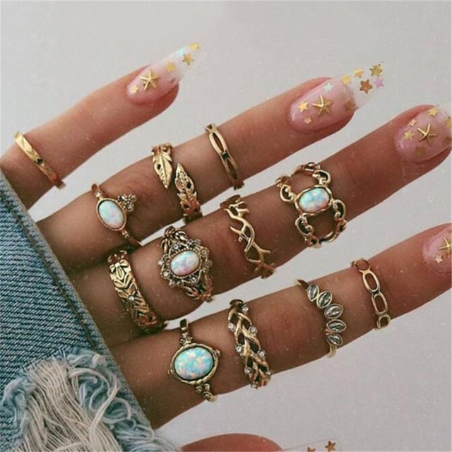15 Pcs/set Ring Set For Women - Shopeasywear