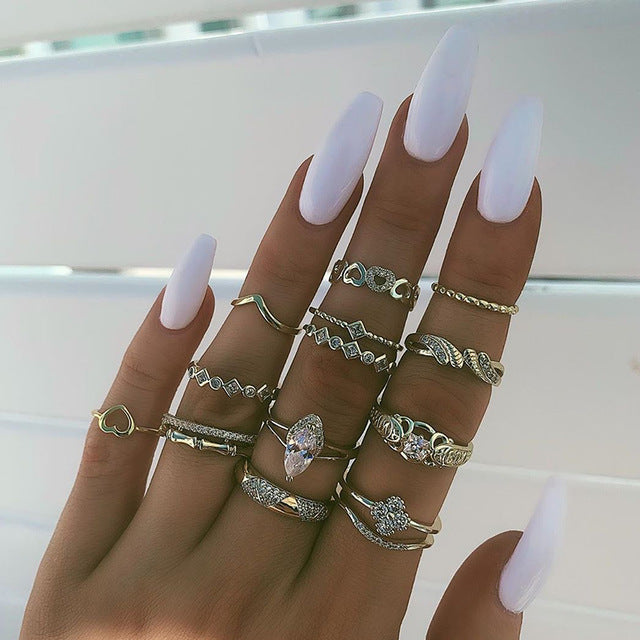 15 Pcs/set Ring Set For Women - Shopeasywear