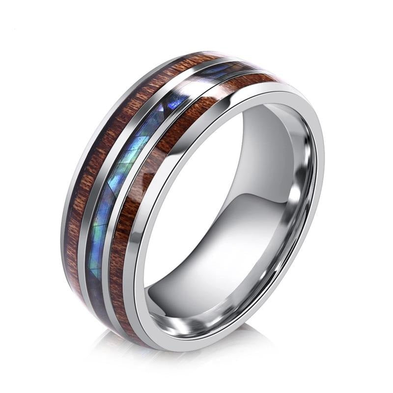 Wood Grain Men Rings