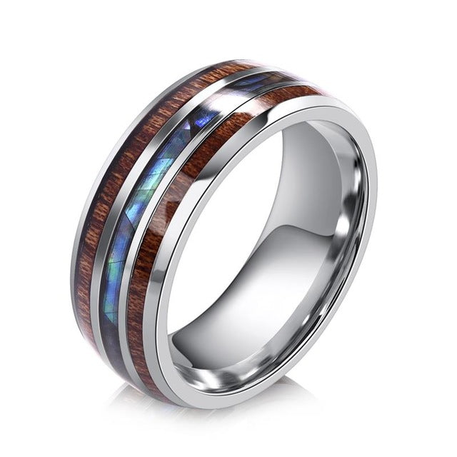 Wood Grain Men Rings