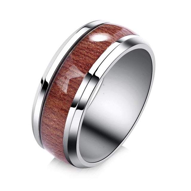 Wood Grain Men Rings