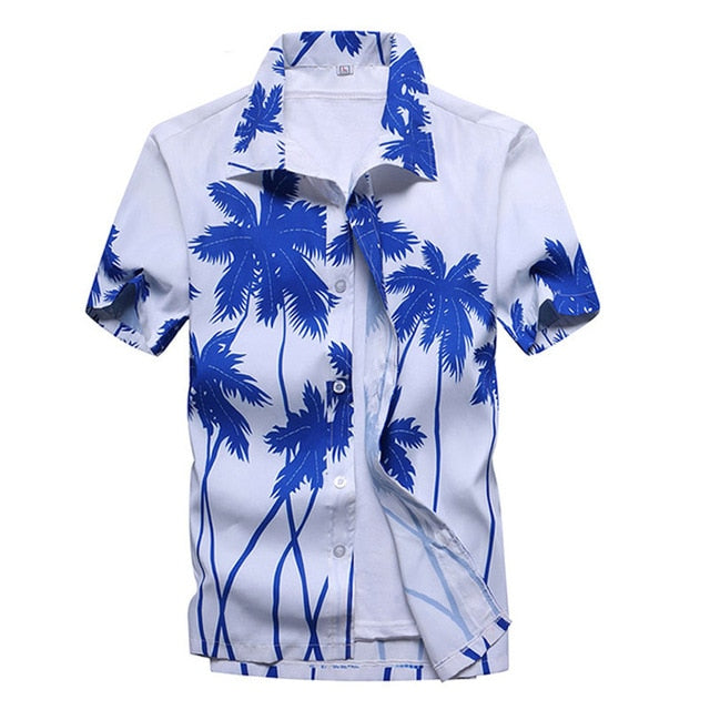 Palm Tree Printed Hawaiian Beach Shirt - Shopeasywear