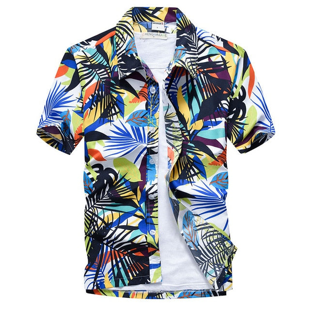 Palm Tree Printed Hawaiian Beach Shirt - Shopeasywear