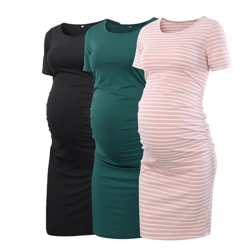 3pcs Women's Side Ruched Maternity Clothes