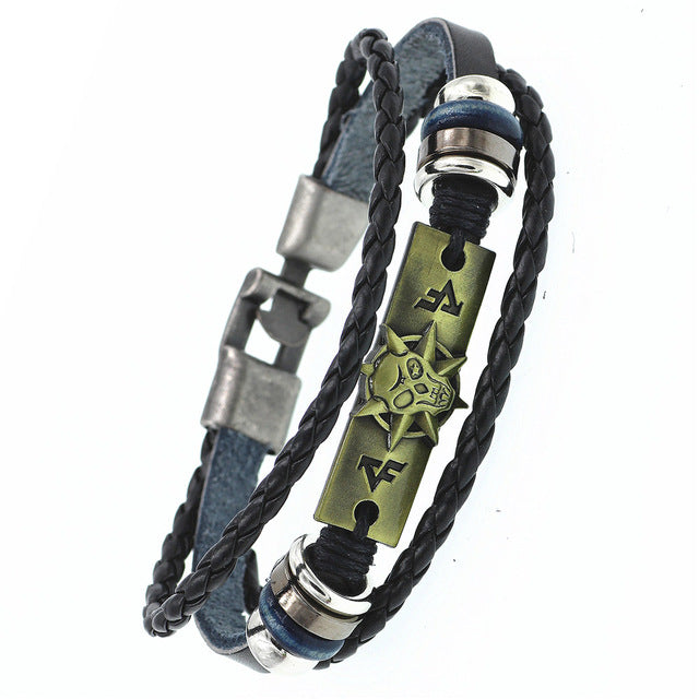 Pulsera de cuero DGW Lucky Vintage para hombre, para jugar a las cartas, colgante de Raja Vegas, pulsera trenzada multicapa para mujer, Dropshipping - Shopeasywear